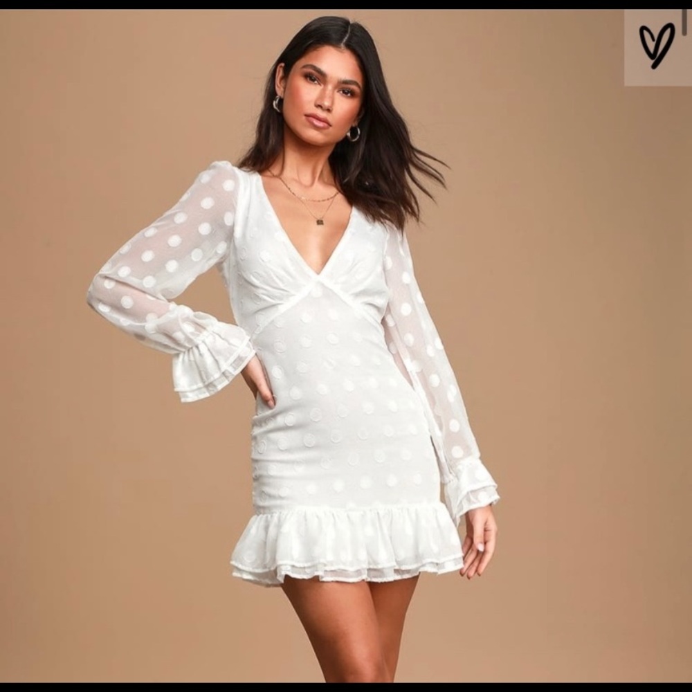 Lulu’s Just Spotted White Polka Dot Dress